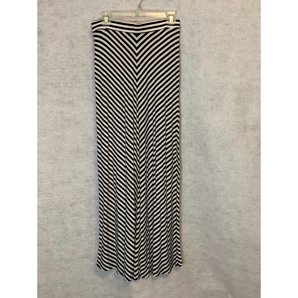 Leyla Black/White Chevron‎ Print Maxi Skirt Women's Size M